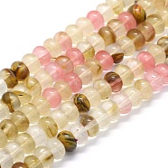 Tigerskin Glass Beads Strands, Rondelle, 8x5mm, Hole: 1mm, about 74pcs/strand, 15.15 inch(38.5cm)(G-E507-10B-8mm)