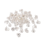 201 Stainless Steel Bead Cap Pendant Bails, for Globe Glass Bubble Cover Pendants, Silver, 6.5x5mm, Hole: 3mm(STAS-L244-27C-S)
