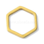 304 Stainless Steel Linking Rings, Hexagon, Golden, 12x13x1mm(STAS-C097-05G)
