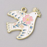 Alloy Enamel Pendants, Golden, Swallow & Butterfly Charm, Swallow, 22.5x28x1.5mm, Hole: 1.8mm(FIND-CJC0027-02G-01)