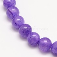 Dyed Natural Green Jade Beads Strands, Round, Slate Blue, 10mm, Hole: 1.5mm, about 38pcs/strand, 15.74 inch(JBS053-10MM-30)