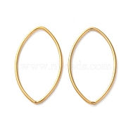 Ion Plating(IP) 304 Stainless Steel Linking Rings, Horse Eye, Real 18K Gold Plated, 25x15x1mm, Inner Diameter: 23x12.5mm(STAS-C114-09G)