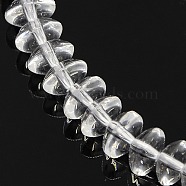 Synthetic Quartz Crystal Beads Strands, Rondelle, Clear, 6x3mm, Hole: 1mm, about 111pcs/strand, 15.7 inch(G-F089-A-01)