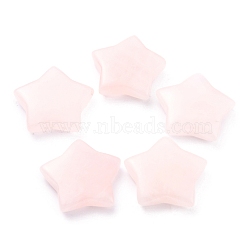 Natural Rose Quartz Beads, No Hole, Star, 31x30.5x8~8.5mm(G-O196-06B)