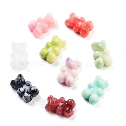 Opaque Acrylic Bead, Imitation Gemstone, Bear, Mixed Color, 18.5x12x7.5mm, Hole: 1.6mm(OACR-S136-03)