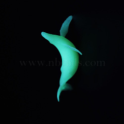 Whale Shaped Plastic Decorations, Luminous/Glow in the Dark, for DIY Silicone Molds, White, 33x20x10mm, Box: 40x34.5x18.5mm(DIY-F066-15)