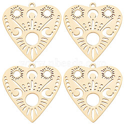 8Pcs 201 Stainless Steel Pendants, Laser Cut, Hollow Heart with Moon, Real 18K Gold Plated, 30x28.5x1mm, Hole: 1.6mm(STAS-BBC0002-10)