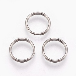 Titanium Alloy Split Rings, Double Loops Jump Rings, Platinum, 12x2mm, Inner Diameter: 11mm, Single Wire: 1mm(X-PALLOY-WH0019-01D)