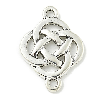 Tibetan Style Alloy Connector Charms, Knot Links, Lead Free & Cadmium Free, Antique Silver, 24.5x18x2mm, Hole: 2mm, about 581pcs/1000g