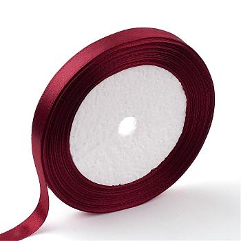 Valentines Day Gifts Boxes Packages Single Face Satin Ribbon, Polyester Ribbon, Crimson, Size: about 5/8 inch(16mm) wide, 25 yards/roll(22.86m/roll), 250yards/group(228.6m/group), 10rolls/group