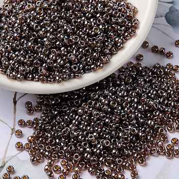 MIYUKI Round Rocailles Beads, Japanese Seed Beads, 8/0, (RR327) Transparent Dark Raspberry Luster, 3mm, Hole: 1mm, about 2111~2277pcs/50g