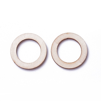 Laser Cut Wood Shapes, Unfinished Wooden Embellishments, Wooden Linking Rings, Ring, BurlyWood, 30x2.5mm, Inner measure: 20mm