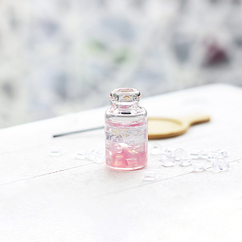 Miniature Glass Jars, Micro Dollhouse Ornaments, Simulation Prop Decorations, Pink, 13x24mm