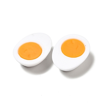 Opaque Resin Imitation Food Decoden Cabochons, Eggs, Orange, 32.5x24.5x10mm