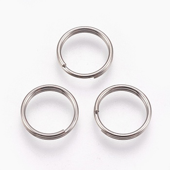 Titanium Alloy Split Rings, Double Loops Jump Rings, Platinum, 12x2mm, Inner Diameter: 11mm, Single Wire: 1mm