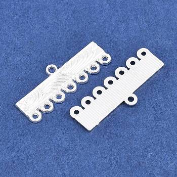 Tibetan Style Alloy Chandelier Component Links, Lead Free and Cadmium Free, Silver, about 11mm long, 28mm wide, 1mm thick, hole: 1mm