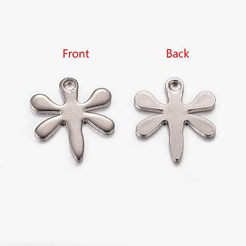 201 Stainless Steel Charms, Dragonfly, Stainless Steel Color, 11x10x1mm, Hole: 0.5mm, about 500pcs/bag