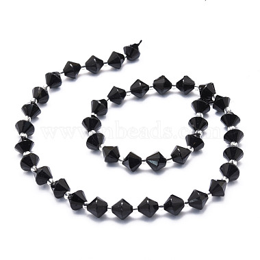 Chapelets de perles en tourmaline noire naturelle(G-E569-C15)-2