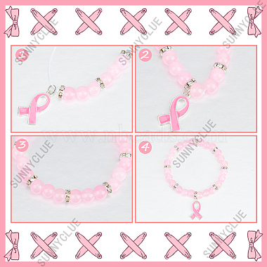DIY Breast Cancer Awareness Bracelet Making Kit(DIY-SC0021-74)-6