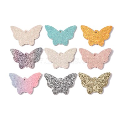 Mixed Color Butterfly Imitation Leather Pendants