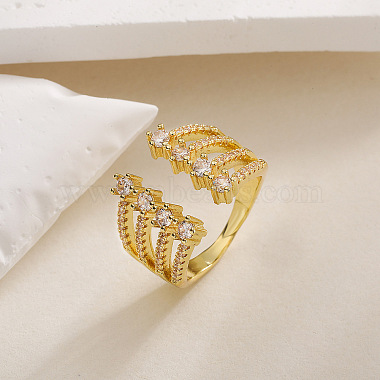 Clear Brass+Cubic Zirconia Finger Rings