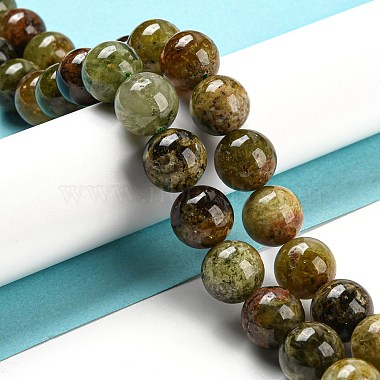 Natural Green Garnet Beads Strands(G-G661-12mm)-4
