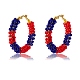 Porcelain Beaded Huggie Hoop Earrings for Women(X1-EJEW-C003-01B-RS)-1