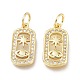 Brass Micro Pave Clear Cubic Zirconia Charms(ZIRC-L076-053G)-1