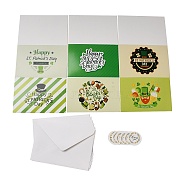 Saint Patrick's Day Rectangle Paper Greeting Card, with Random Style Sticker and Envelope, for Party Card, Green, 112~200x150~160x0.2~0.4mm(AJEW-D060-01C)