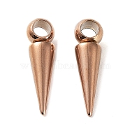 Ion Plating(IP)  201 Stainless Steel Pendants, Cone Charm, Rose Gold, 21x5.5~6mm, Hole: 3.2mm(STAS-M323-28RG-1)