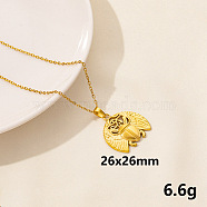 304 Stainless Steel Insects Pendant Necklace, Cable Chain Necklaces(BX4246-10)
