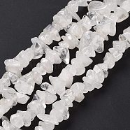 Natural Quartz Crystal Chips Beads Strands, Rock Crystal Beads, 5mm, Hole: 0.3mm.(X-F019-1)