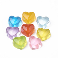 Transparent Resin Cabochons, Heart, Mixed Color, 14x16x10mm(X-CRES-N016-37)