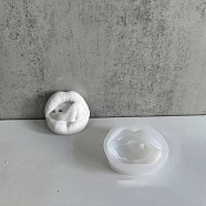DIY Lip Display Decoration Statue Silicone Molds, Portrait Sculpture Resin Casting Molds, for UV Resin, Epoxy Resin Craft Making, White, 62.5x65x23mm(SIMO-H142-01B)