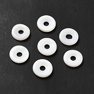Natural Freshwater Shell Beads, Donut/Pi Disc, White, 12x2.5mm, Hole: 3.5mm(SHEL-G014-02C)
