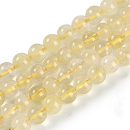 Natural Lemon Quartz Beads Strands, Round, 6~6.5mm, Hole: 0.8mm, about 63pcs/strand, 15.35''(39cm)(G-H062-A01-01)