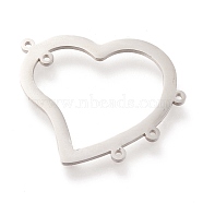 304 Stainless Steel Chandelier Components Links, Polishing, Heart, Stainless Steel Color, 33x30.5x1mm, Hole: 1.2mm(STAS-P245-41C)