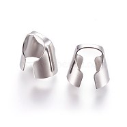 Tarnish Resistant 304 Stainless Steel Cord Ends, End Caps, Column, Stainless Steel Color, 15x11.5x16mm, Hole: 10x10mm(STAS-P237-80A-P)