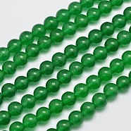 Natural & Dyed Malaysia Jade Bead Strands, Round, Green, 8mm, Hole: 1.0mm, about 48pcs/strand, 15 inch(X-G-A146-8mm-A06)