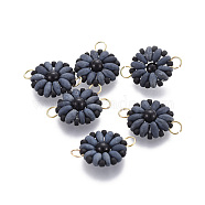 MIYUKI & TOHO Handmade Japanese Seed Beads Links, Loom Pattern, Sun Flower, Midnight Blue, 19~20x13.5~14x4.5mm, Hole: 3mm(SEED-A027-A05)