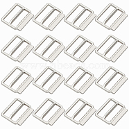 36Pcs Alloy Buckle Clasps, For Webbing, Strapping Bags, Garment Accessories, Platinum, 20x22.5x3mm, Hole: 19mm(FIND-BC0004-76P)