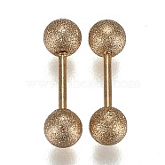 304 Stainless Steel Ball Stud Earrings, Textured, Barbell Cartilage Earrings, Golden, 11.7x3mm, Pin: 0.7mm, 12pairs/set(EJEW-H113-01G-B)