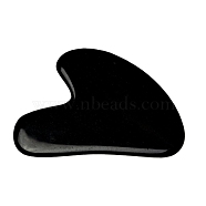 Natural Black Obsidian Gua Sha Boards, Scraping Massage Tools, Gua Sha Facial Tools, Heart, 71~73x48~55x5~6mm(G-J306-03C)