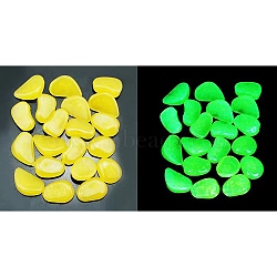 Plastic Imitation Luminous Stone Display Decoration, Nuggest, Yellow, 27mm(PW-WG21176-04)