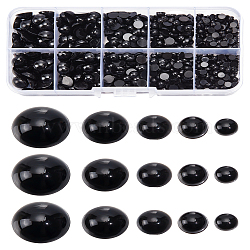 1 Box Craft Plastic Doll Eyes Set, Half Round, Doll Making Supplies, Black, 4~10mm, 760pcs/box(DOLL-LP0001-19)