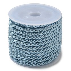 Polyester Cord, Twisted Cord, Light Blue, 3mm, about 5.47 Yards(5m)/Roll(OCOR-L041-3mm-17)