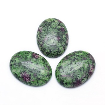 Natural Ruby in Zoisite Cabochons, Oval, 40x30x7.5~8mm