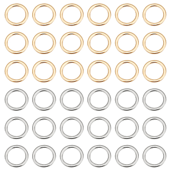 50Pcs 2 Style 304 Stainless Steel Linking Rings, Round Ring, Golden & Stainless Steel Color, 8x1mm, 25pcs/style