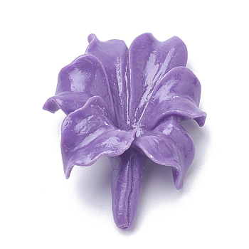 Synthetic Coral Beads, Dyed, Flower, Medium Purple, 31~32x23~24x9mm, Hole: 1mm