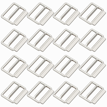 36Pcs Alloy Buckle Clasps, For Webbing, Strapping Bags, Garment Accessories, Platinum, 20x22.5x3mm, Hole: 19mm